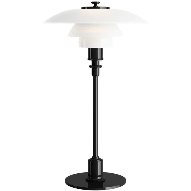 Louis Poulsen Ph 2/1 Bordslampa - Bordslampor Munblåst Opalglas Svart