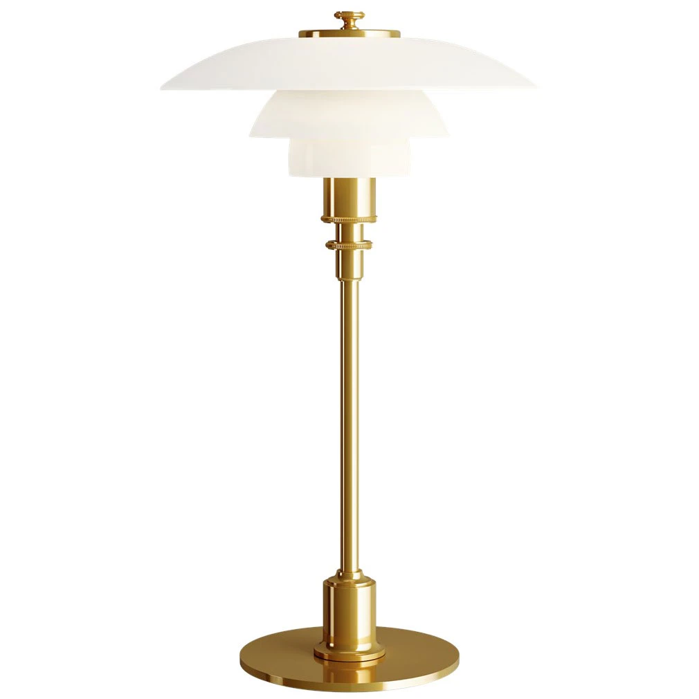 Louis Poulsen Ph 2/1 Bordslampa - Bordslampor Munbl&aring;st Opalglas M&auml;ssing