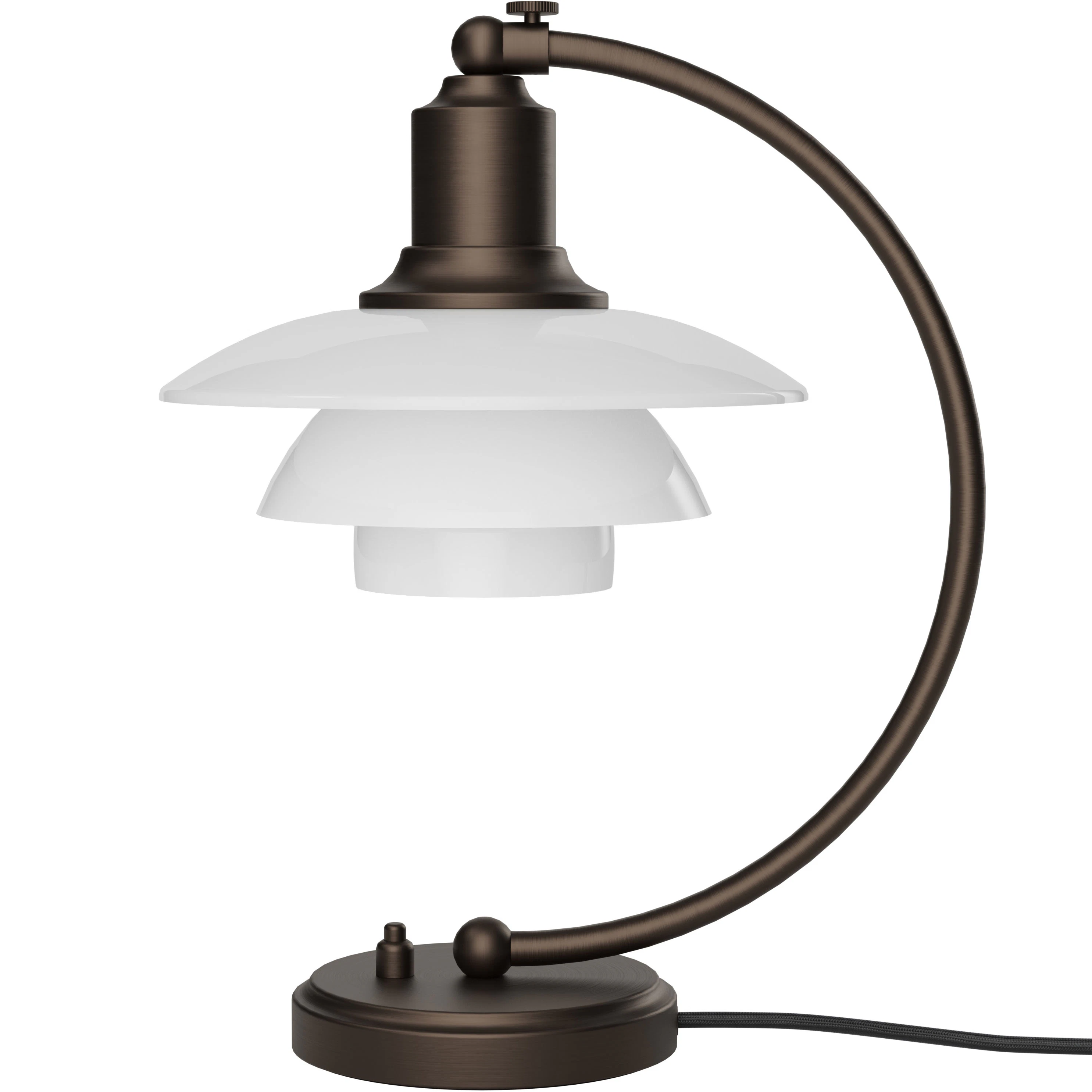 Louis Poulsen Ph 2/2 Luna Bordslampa / Opalglas - Bordslampor M&auml;ssing Aged Brass