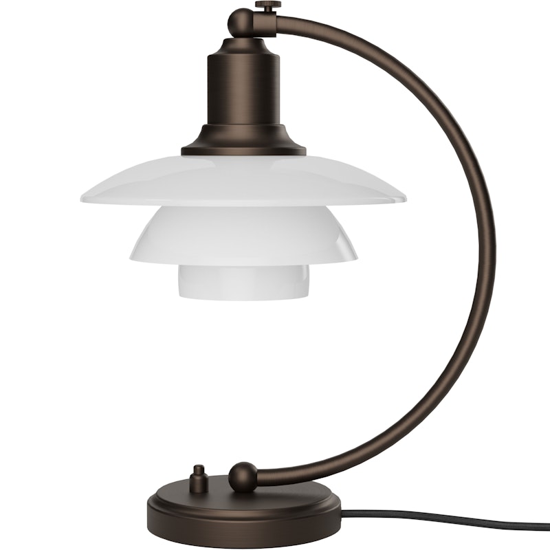 PH 2/2 Luna Bordslampa, Aged Brass / Opalglas