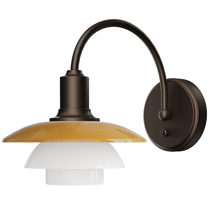 PH 2/2 Vägglampa Med Strömbrytare Centenary Edition, Amber / Opal White