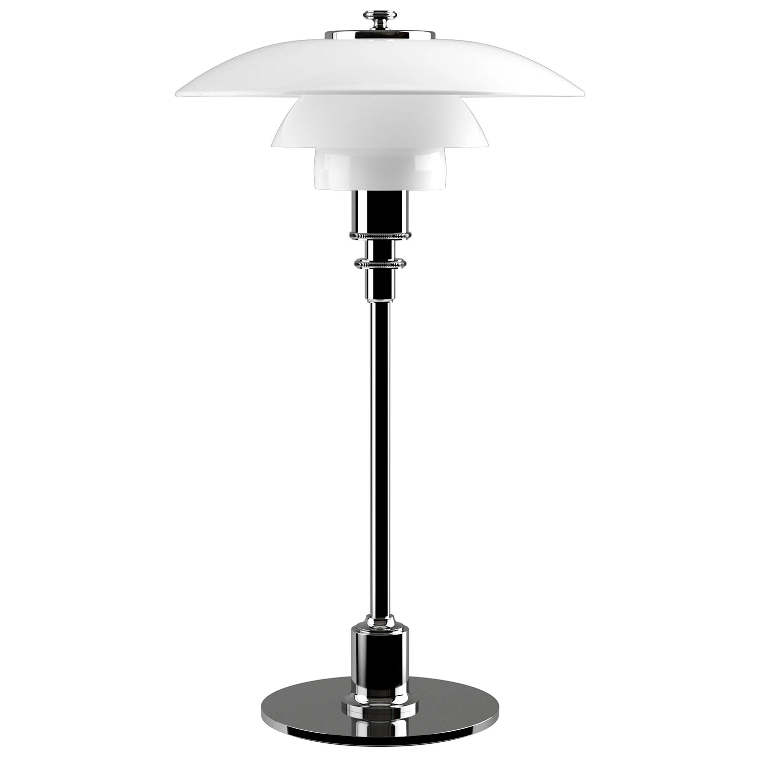 Louis Poulsen Ph 3&frac12;-2&frac12; Bordslampa F&ouml;rad/vitt Opalglas - Bordslampor M&auml;ssing Krom