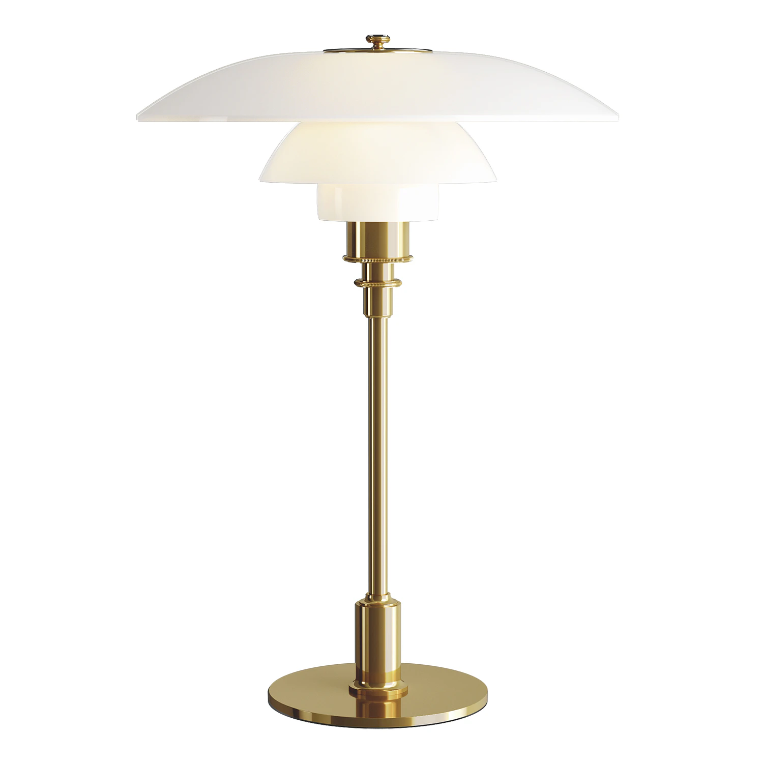 Louis Poulsen Ph 3&frac12;-2&frac12; Bordslampa /vitt Opalglas - Bordslampor M&auml;ssing