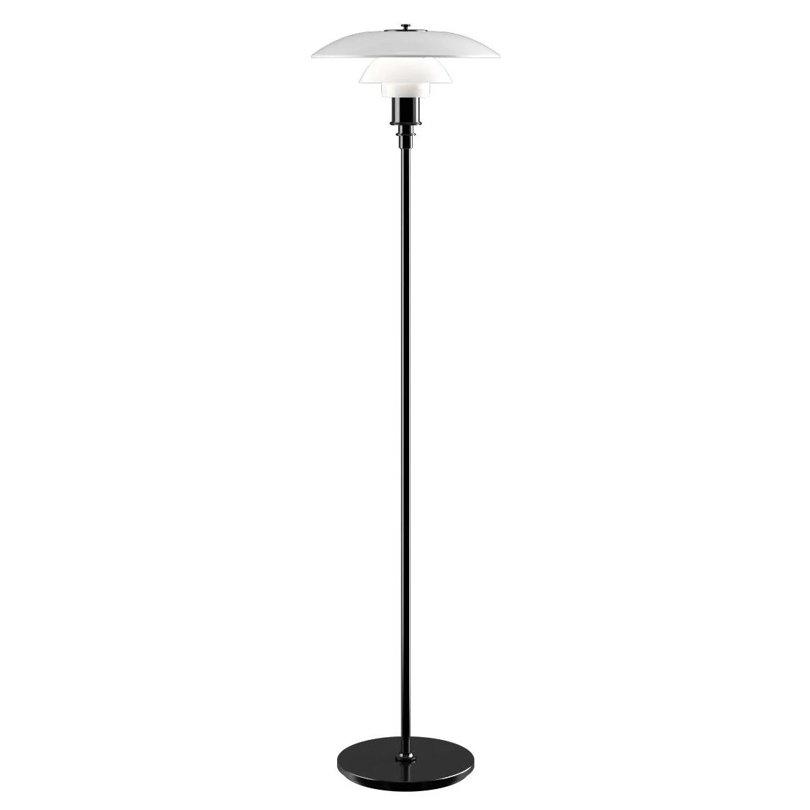 Louis Poulsen Ph 3&frac12;-2&frac12; Golvlampa - Golvlampor Munbl&aring;st Opalglas Svart