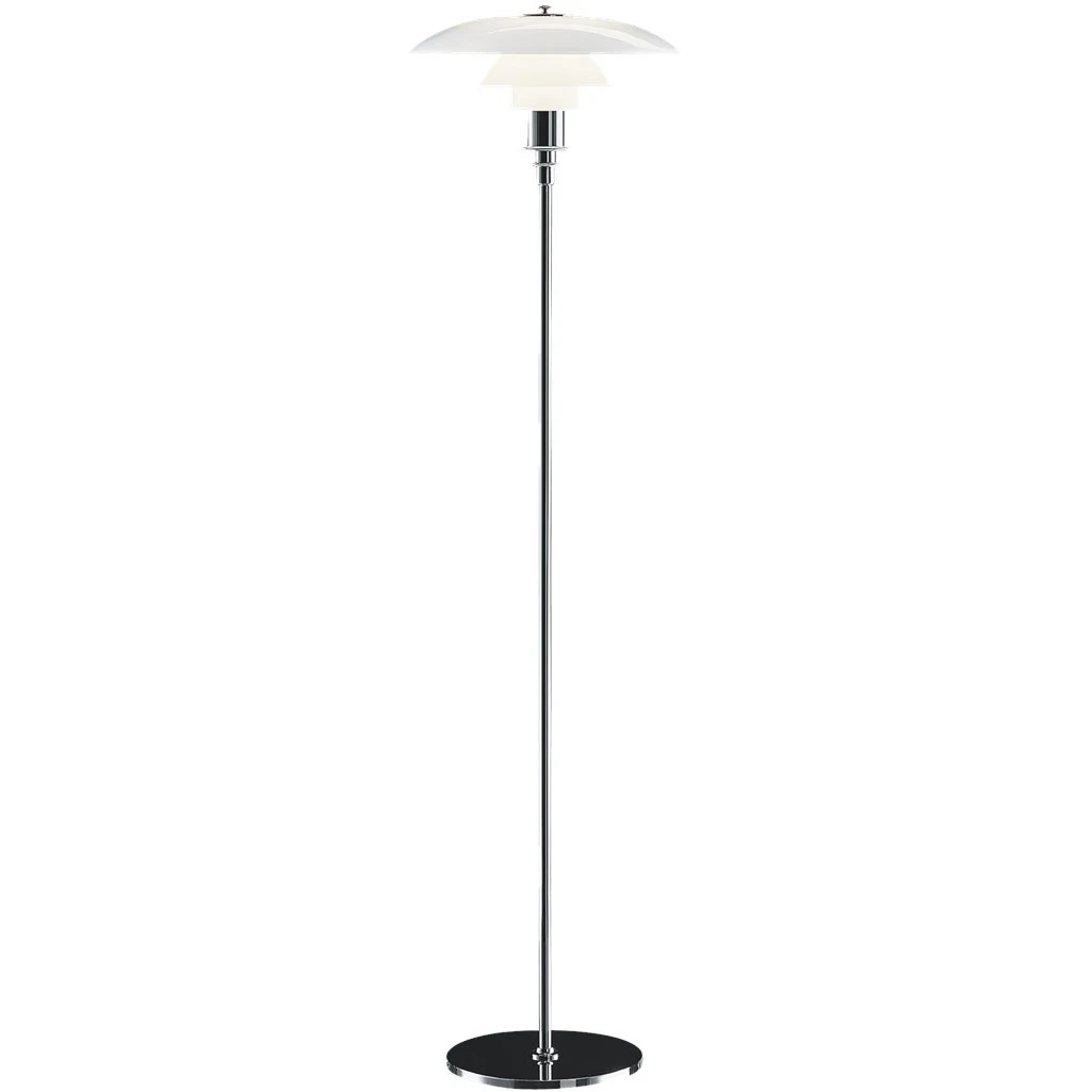 Louis Poulsen Ph 3&frac12;-2&frac12; Golvlampa - Golvlampor Munbl&aring;st Opalglas Krom