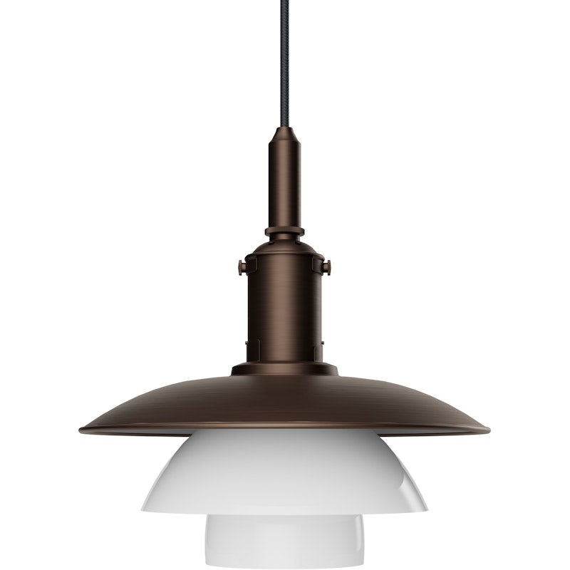 PH 3/3 Pendel, Aged Brass / Opalglas