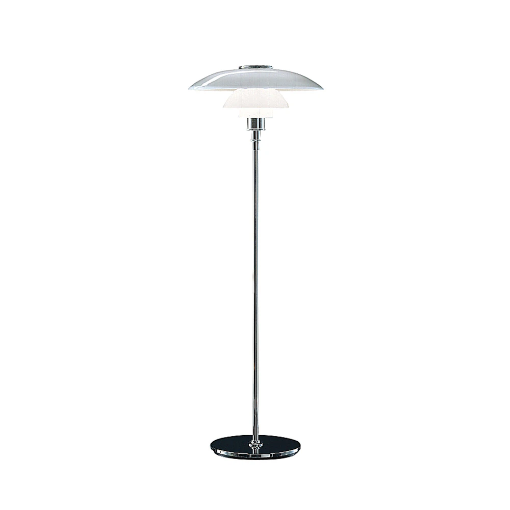 Louis Poulsen Ph 4&frac12;-3&frac12; Glas Golvlampa F&ouml;rkromad/t Opalglas - Golvlampor M&auml;ssing Vit