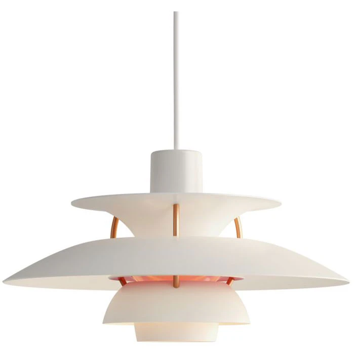 Louis Poulsen Ph 5 Mini Pendel Modern White - Pendellampor Aluminium Vit