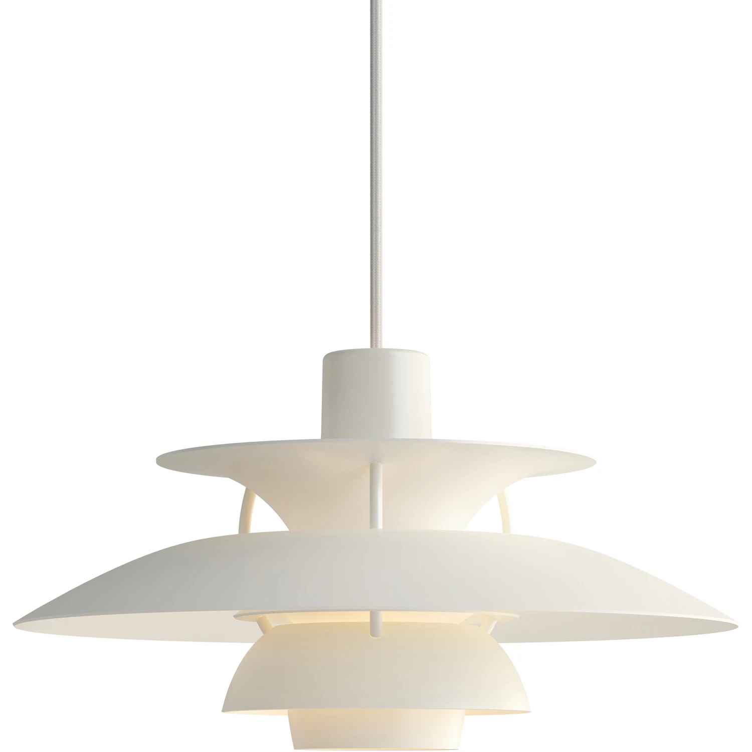 Louis Poulsen Ph 5 Mini Pendel Monochrome White - Pendellampor Mattlackad Aluminium Monokrom Vit