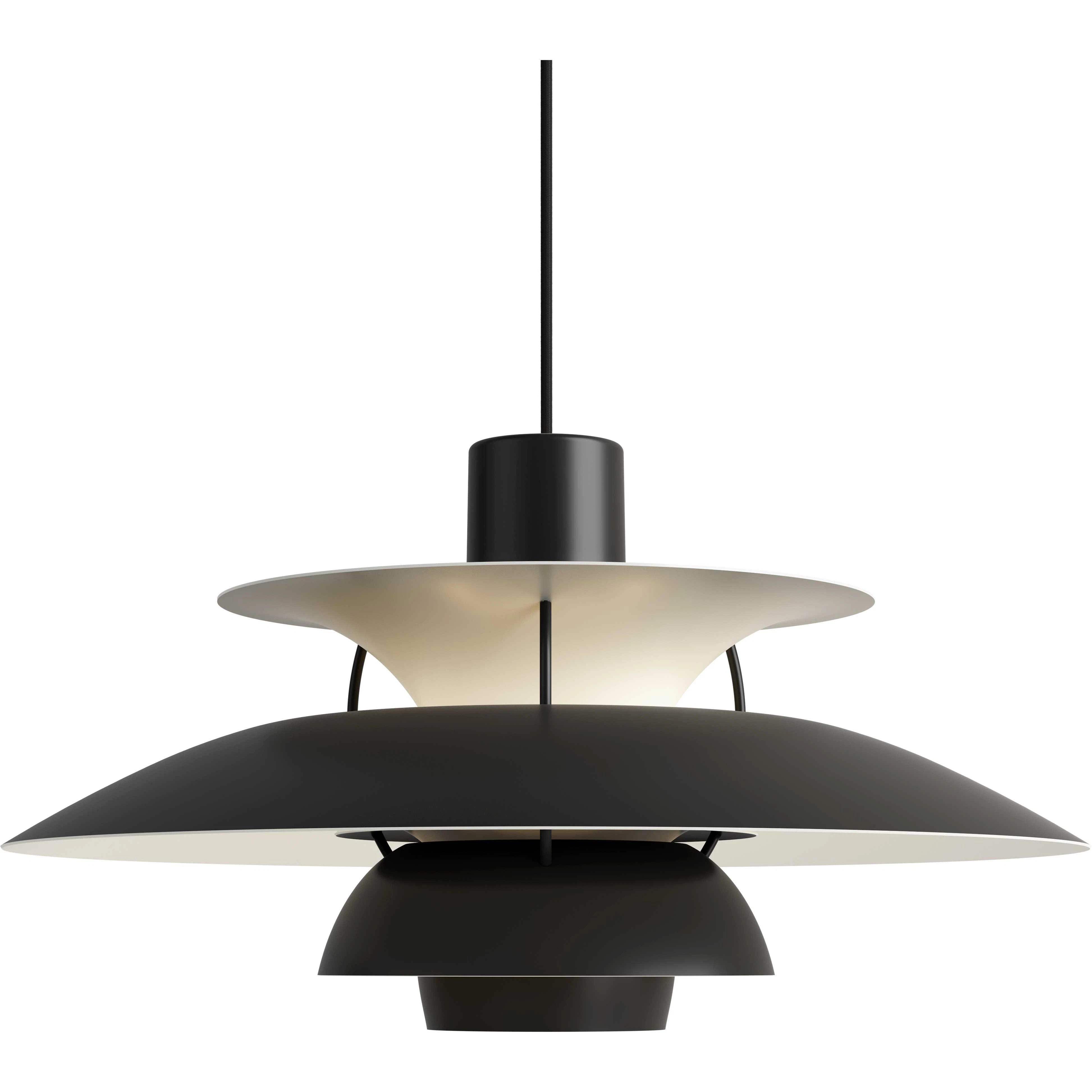 Louis Poulsen Ph 5 Pendel - Pendellampor Aluminium Monokrom Svart