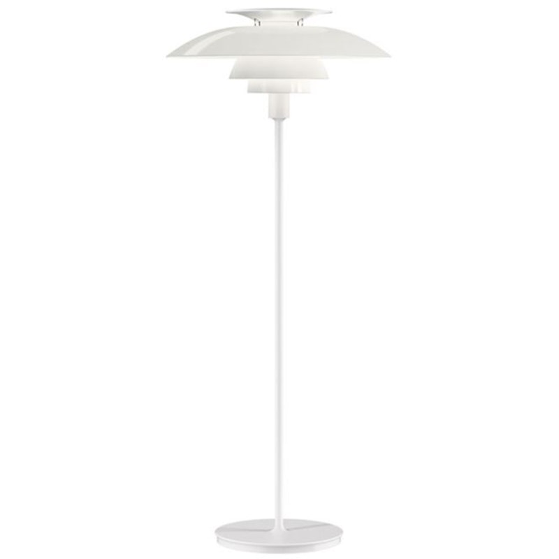 PH 80 Golvlampa Med Dimmer, Vit Opal Akryl / Vit