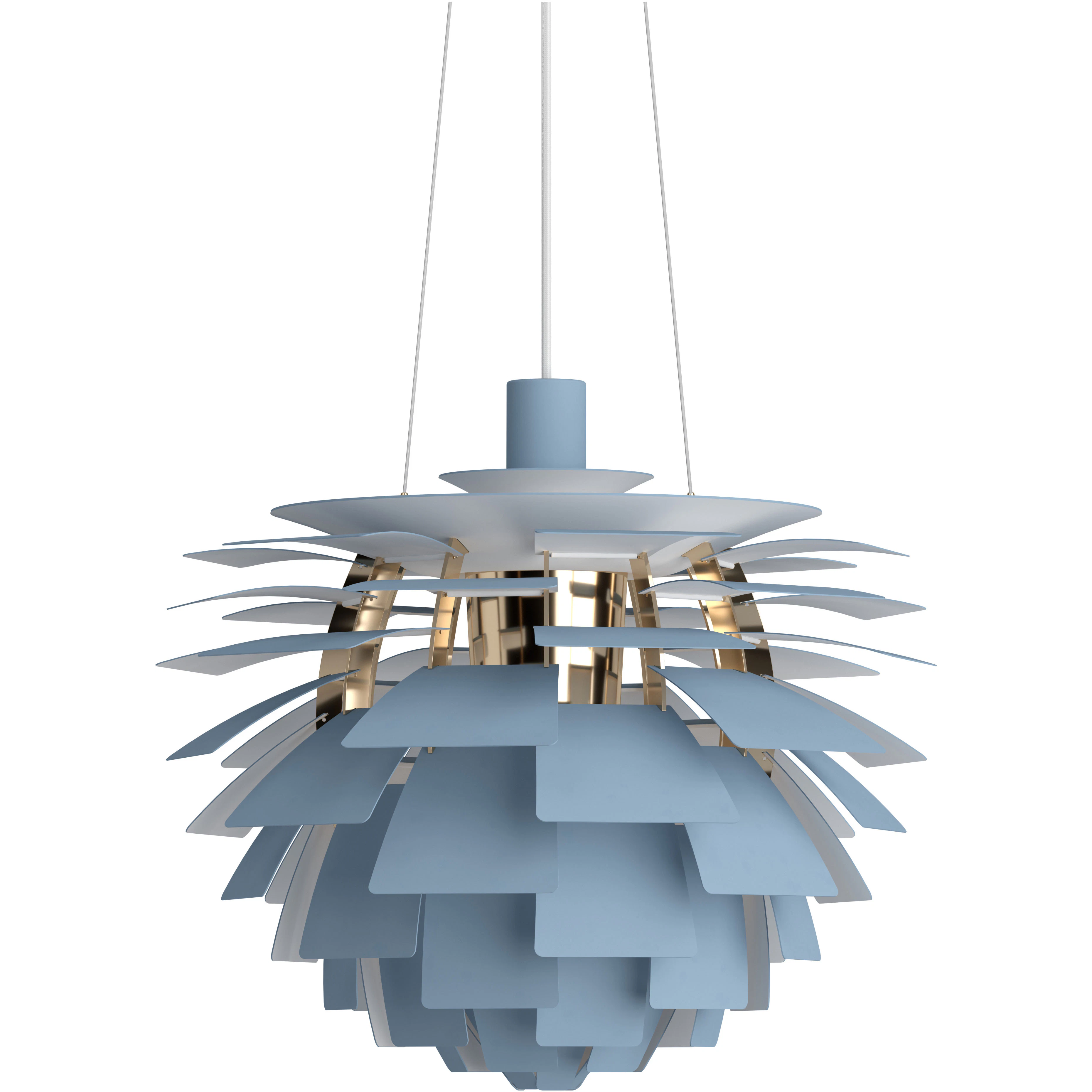Louis Poulsen Ph Artichoke Pendel 48 Cm / Dusty Blue - Pendellampor Mässing