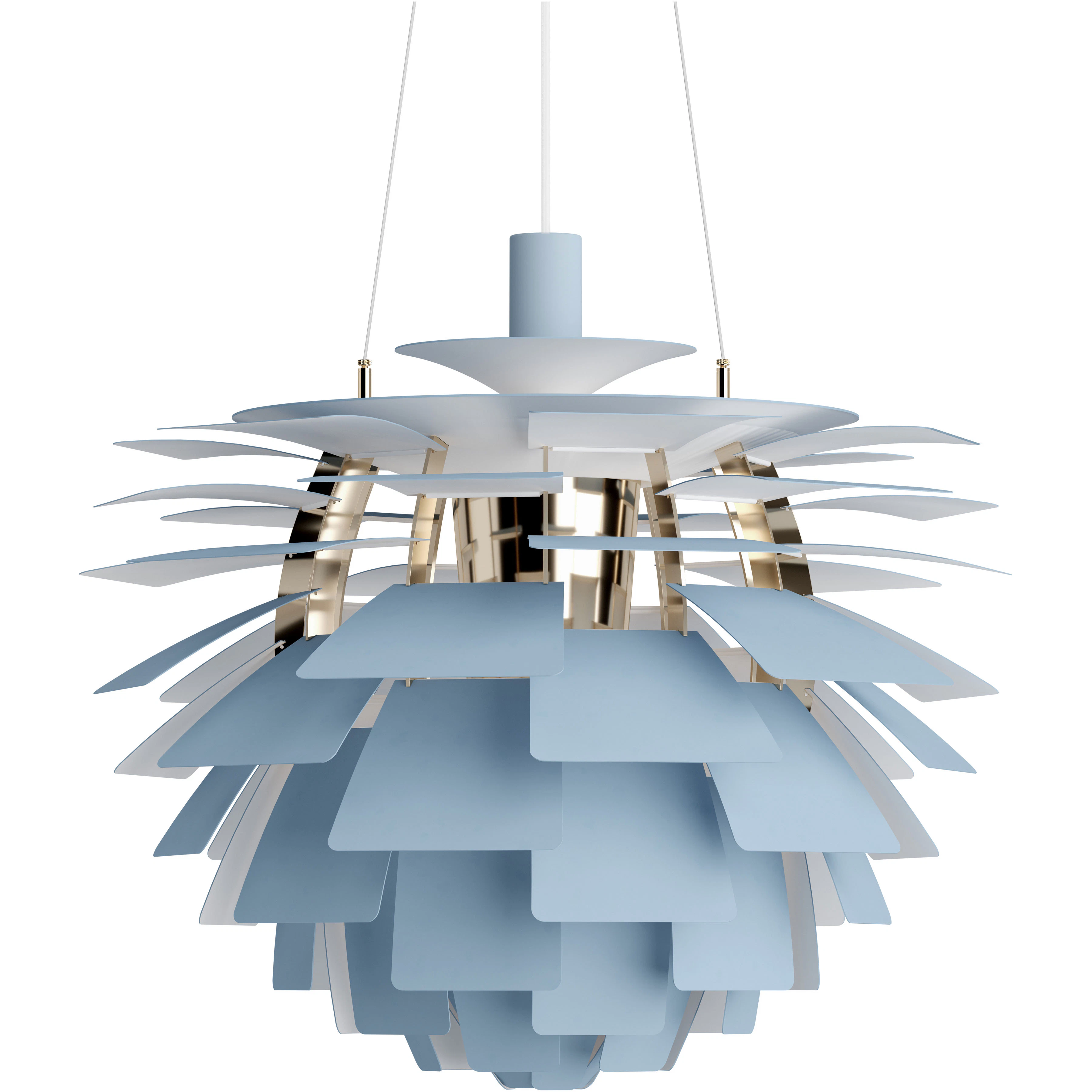 Louis Poulsen Ph Artichoke Pendel 60 Cm / Dusty Blue - Pendellampor Mässing