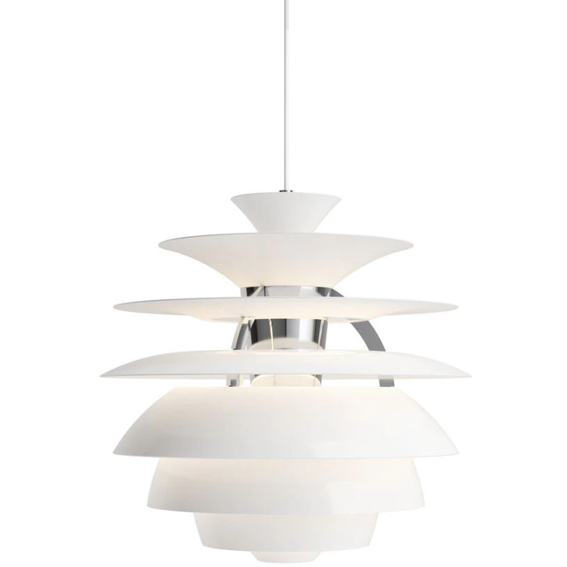 Louis Poulsen Ph Snowball Pendel / Krom - Pendellampor Aluminium Vit