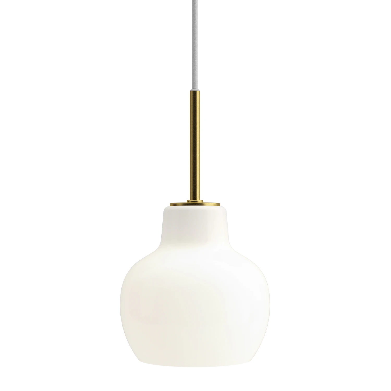 Louis Poulsen Vl Ring Crown 1x40 W Pendel Mässing - Pendellampor Opalglas Vit