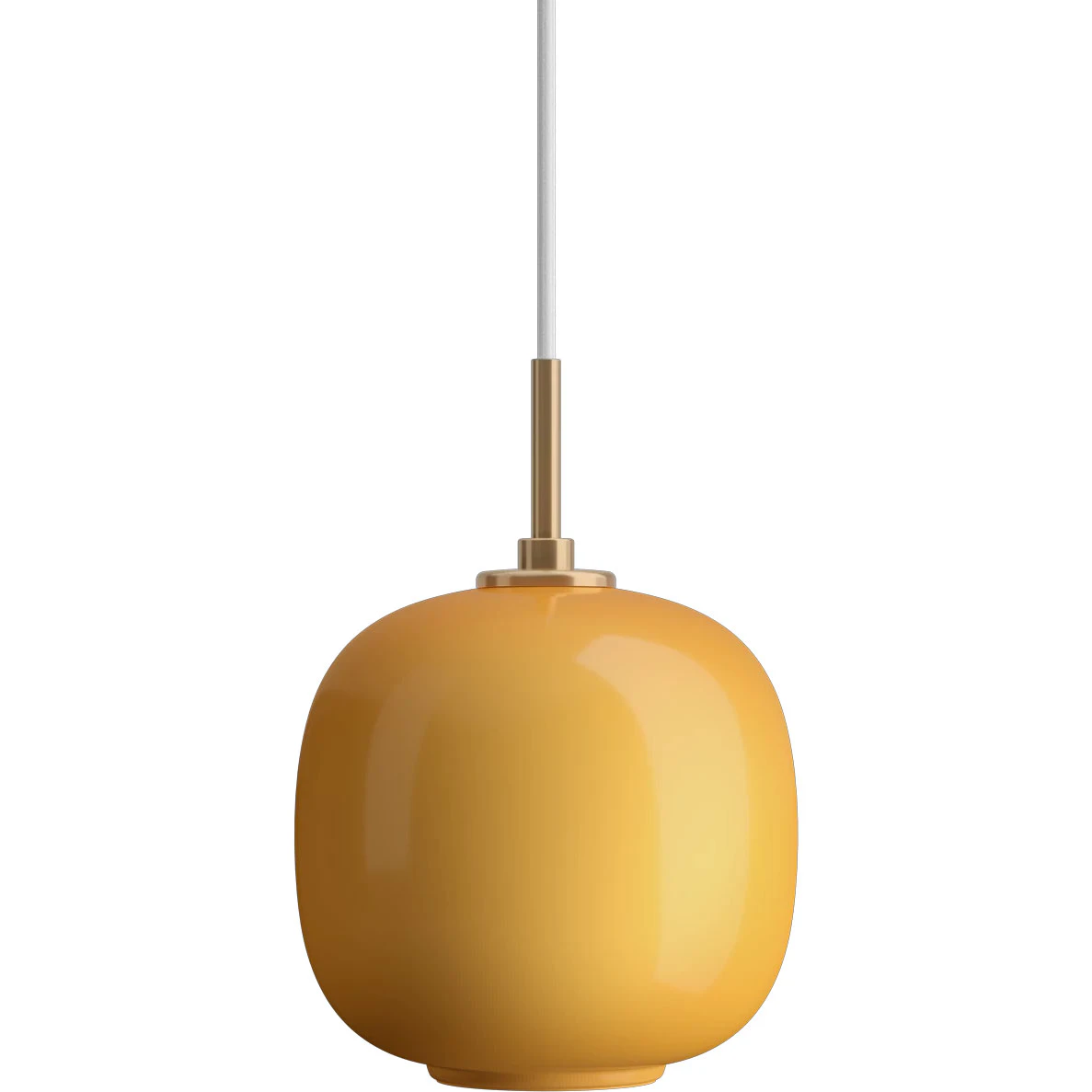 Louis Poulsen Vl45 Radiohus Pendel 175 Mm Mässing / Glossy Amber - Pendellampor Munblåst Opalglas Bärnsten