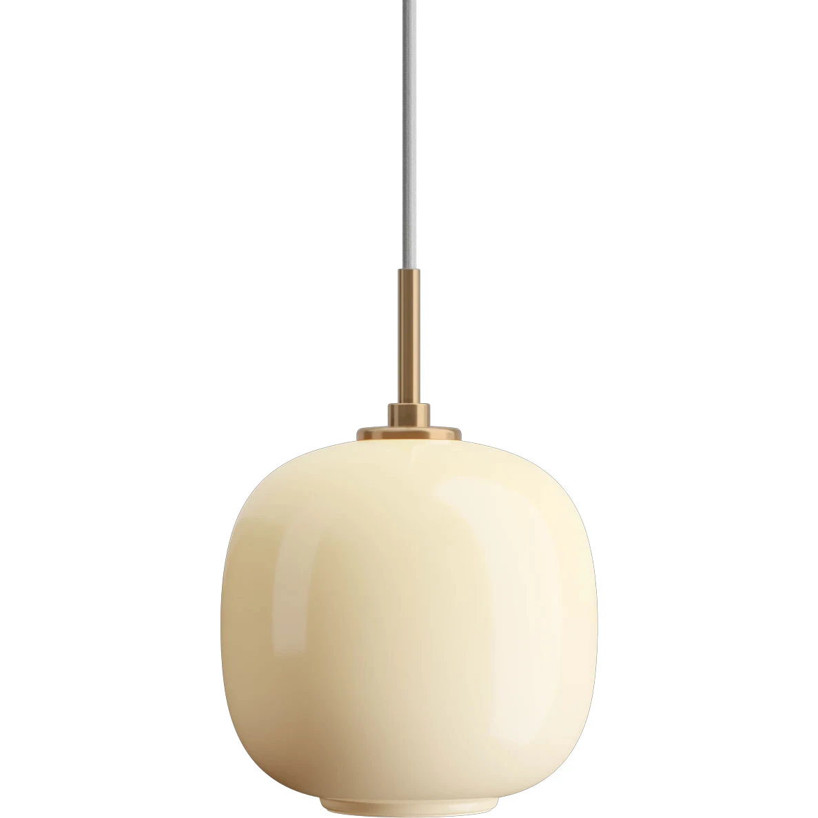 Louis Poulsen Vl45 Radiohus Pendel 175 Mm Mässing / Glossy - Pendellampor Munblåst Opalglas Pale Yellow