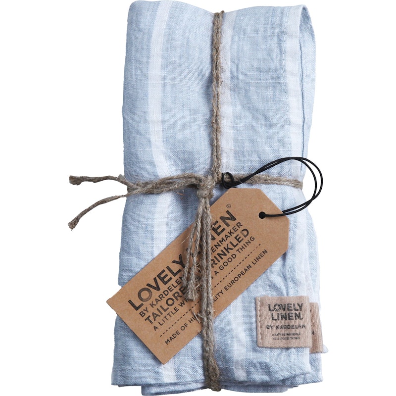 Lovely Servetter Linne 4-pack, Stripe Sky