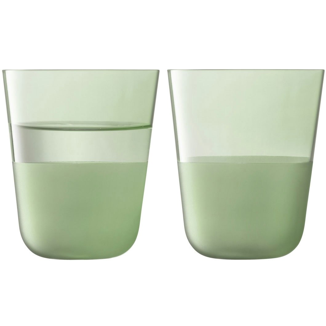 Lsa International Arc Contrast Tumbler 38 Cl 2-pack - Tumblerglas Glas Moss