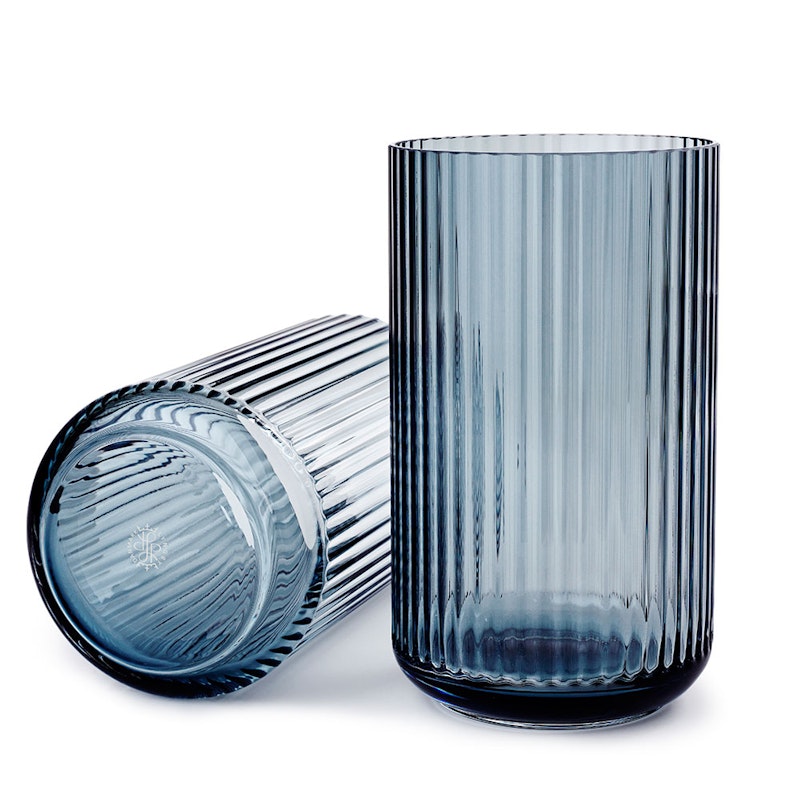 Lyngbyvasen Glas 31c m, Blå