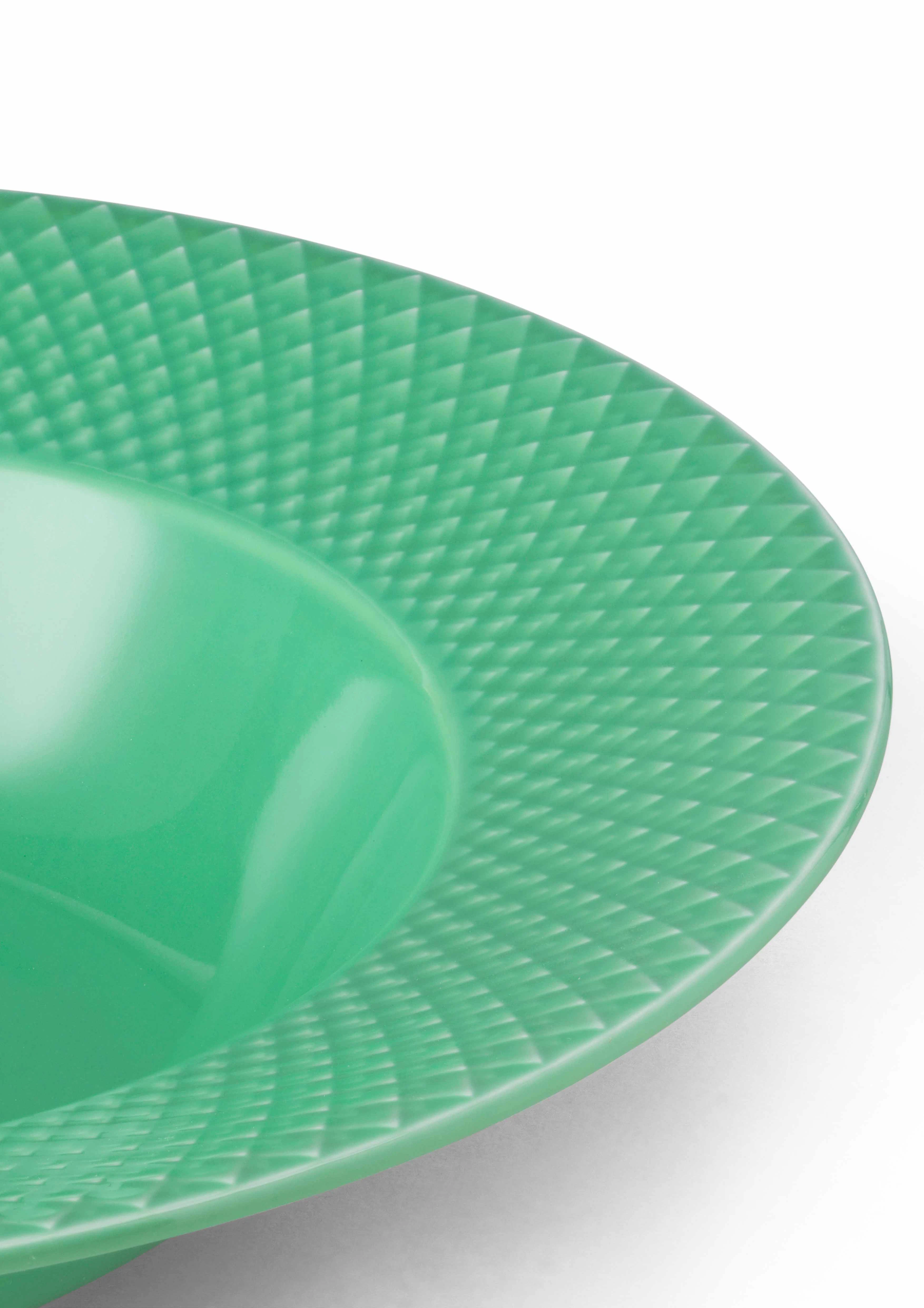 Lyngby Porcelæn Rhombe Color Djup Tallrik Ø24,5 Cm, grön från Lyngby Porcelæn, bild 2
