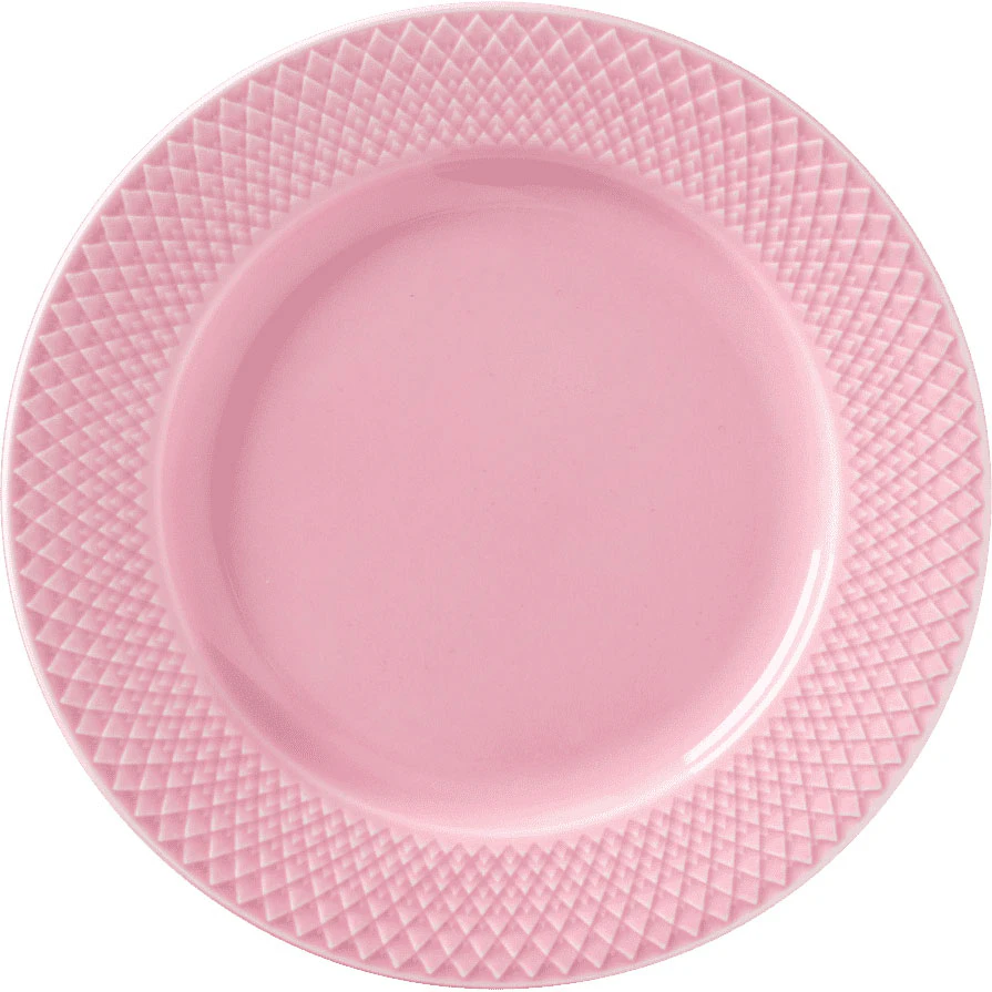 lyngby porcelæn rhombe color tallrik ø21 cm - porslin rosa