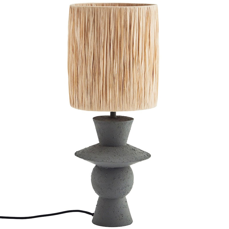 Bordslampa Raffia / Järn, Grå