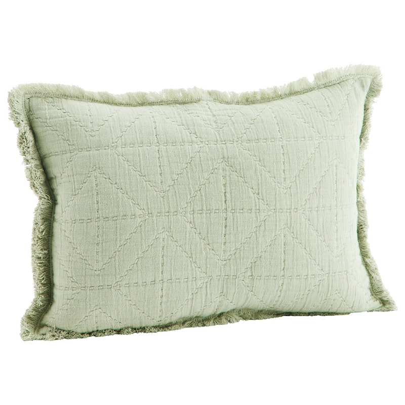 Broderat Kuddfodral 30x45 cm, Sage