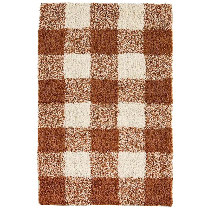 Checked Badrumsmatta 60x90 cm, Brun