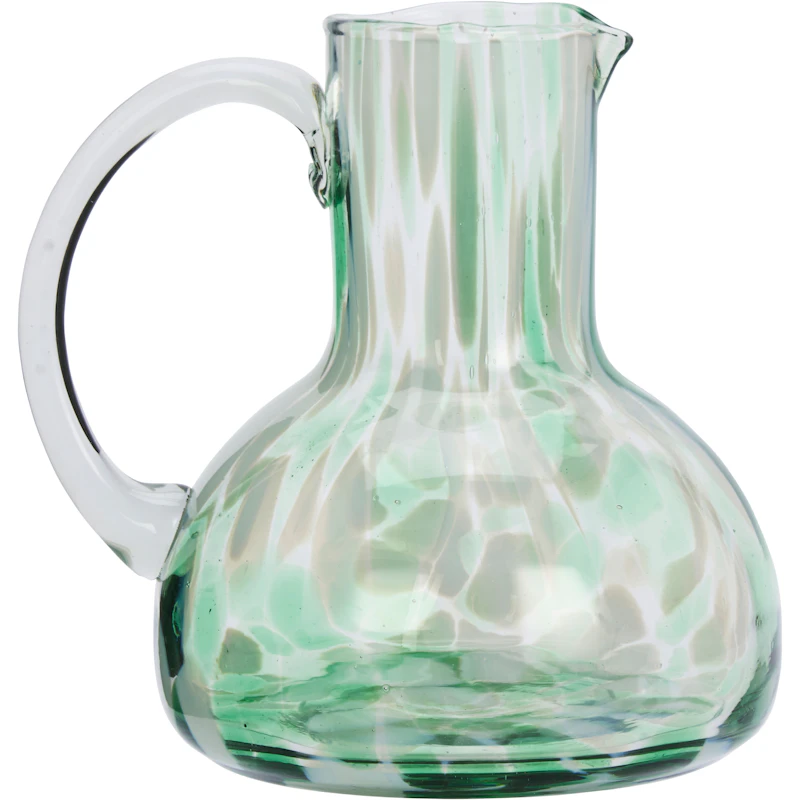 Coloured glass Kanna 14 cm, Grön / Vit / Klar