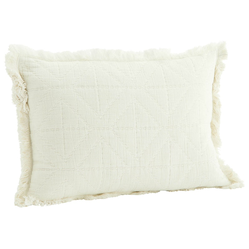 Broderat Kuddfodral 30x45 cm, Off-white