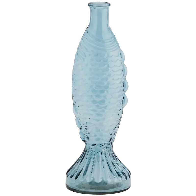 Fish Glasvas 30 cm, Blå