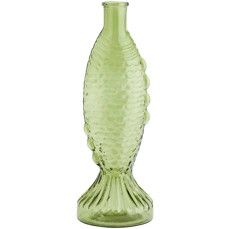 Fish Glasvas 30 cm, Grön