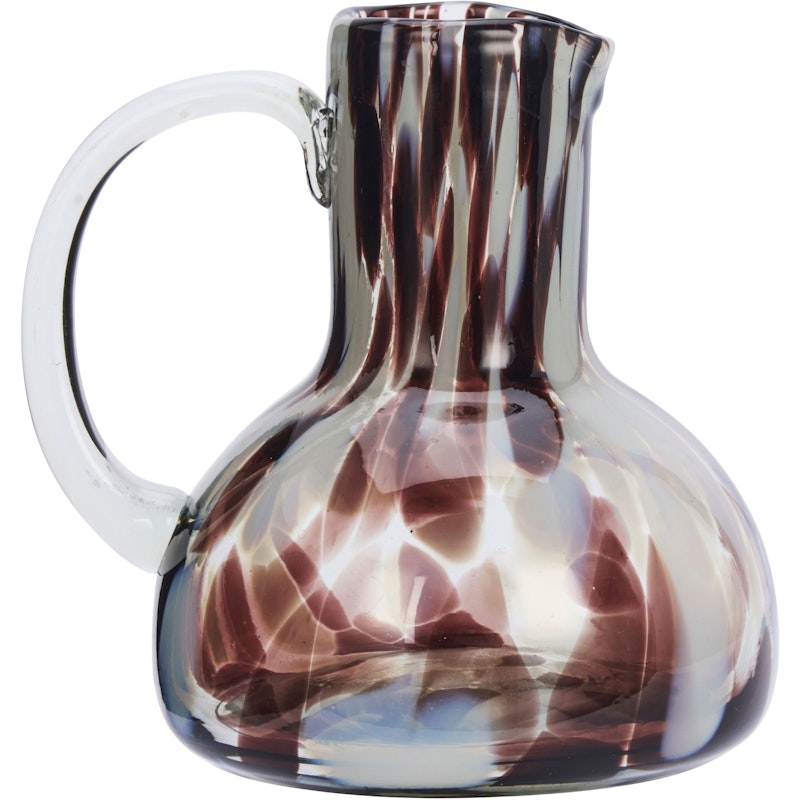 Coloured glass Kanna 17 cm, Brun / Vit / Klar