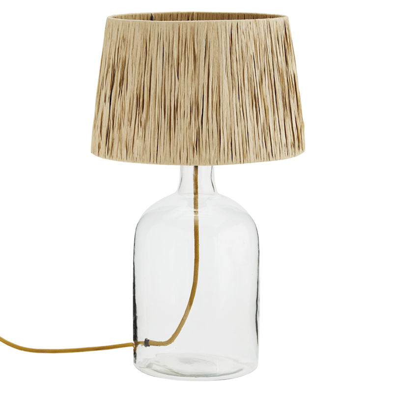 Bordslampa, Glas/Raffia