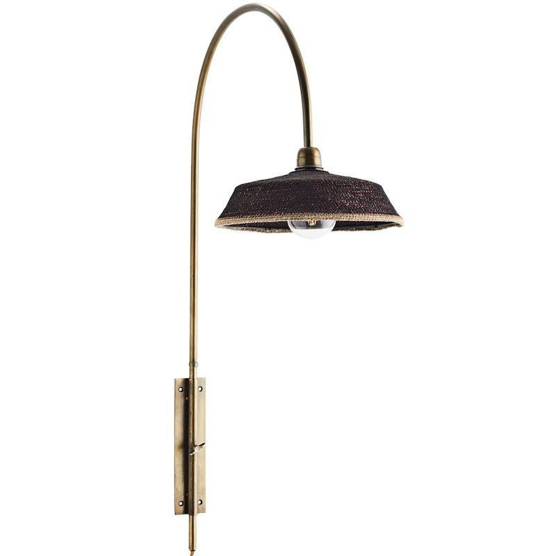 Vägglampa Antikmässing/Svart, 101 cm