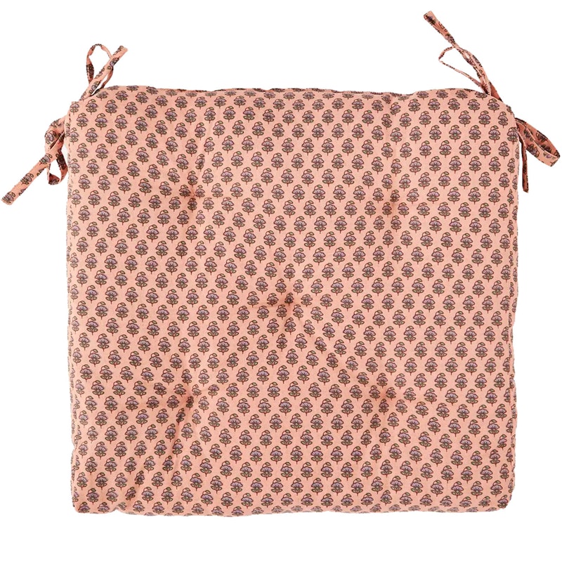 Printed cotton chair pad Sittdyna 45x45 cm, Coral