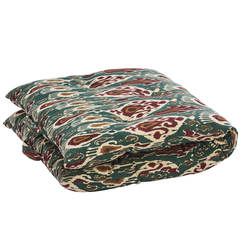 Printed cotton mattress Sittdyna 60x100 cm, Grön / Sand / Pumpkin