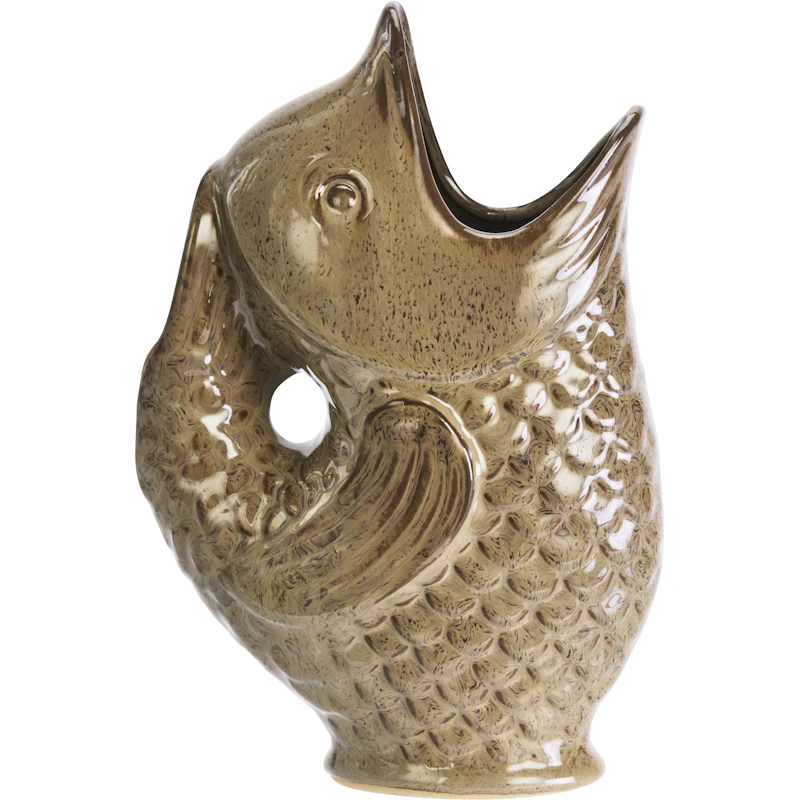 Stoneware fish Vas, Beige