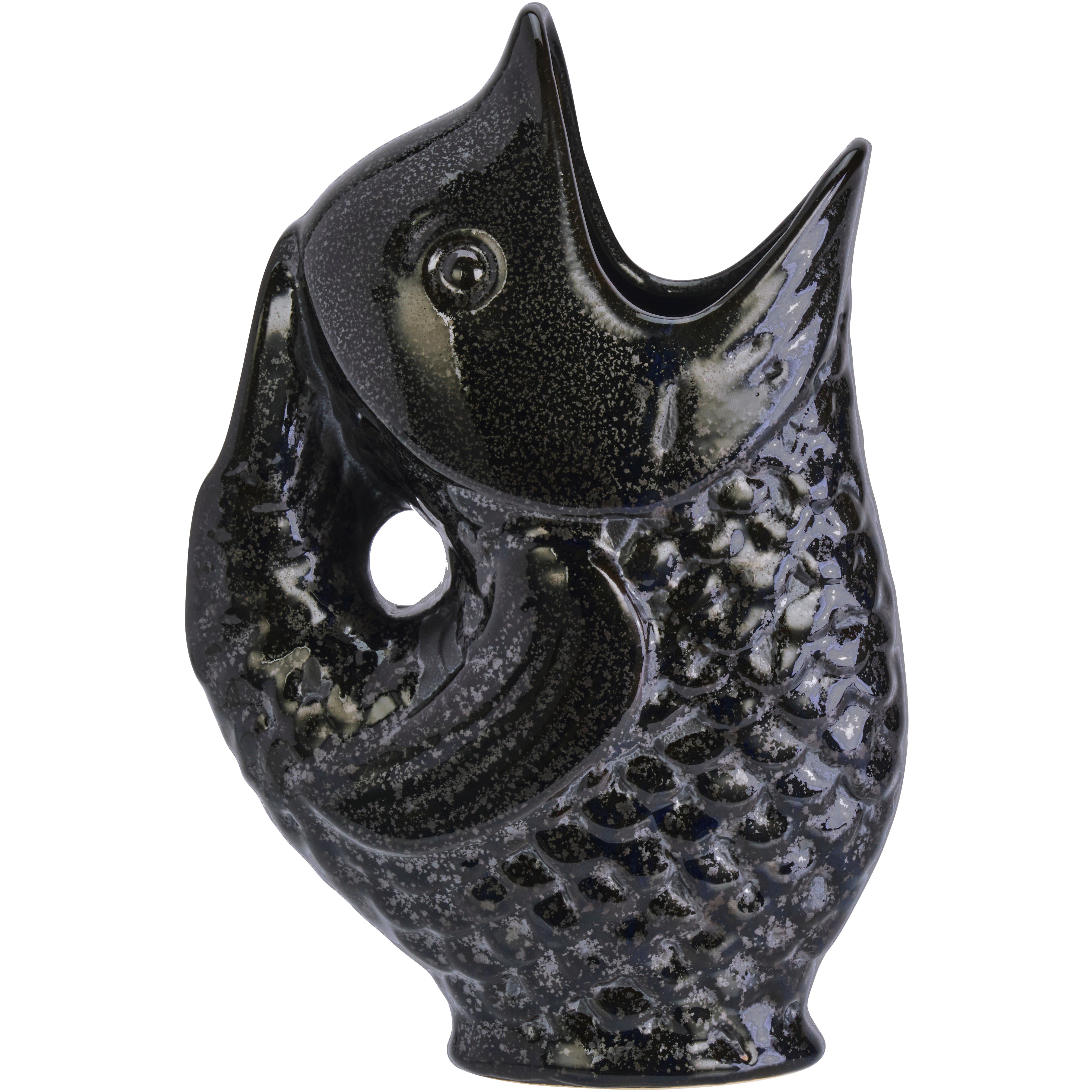 Madam Stoltz Stoneware Fish Vas - Vaser Stengods Svart