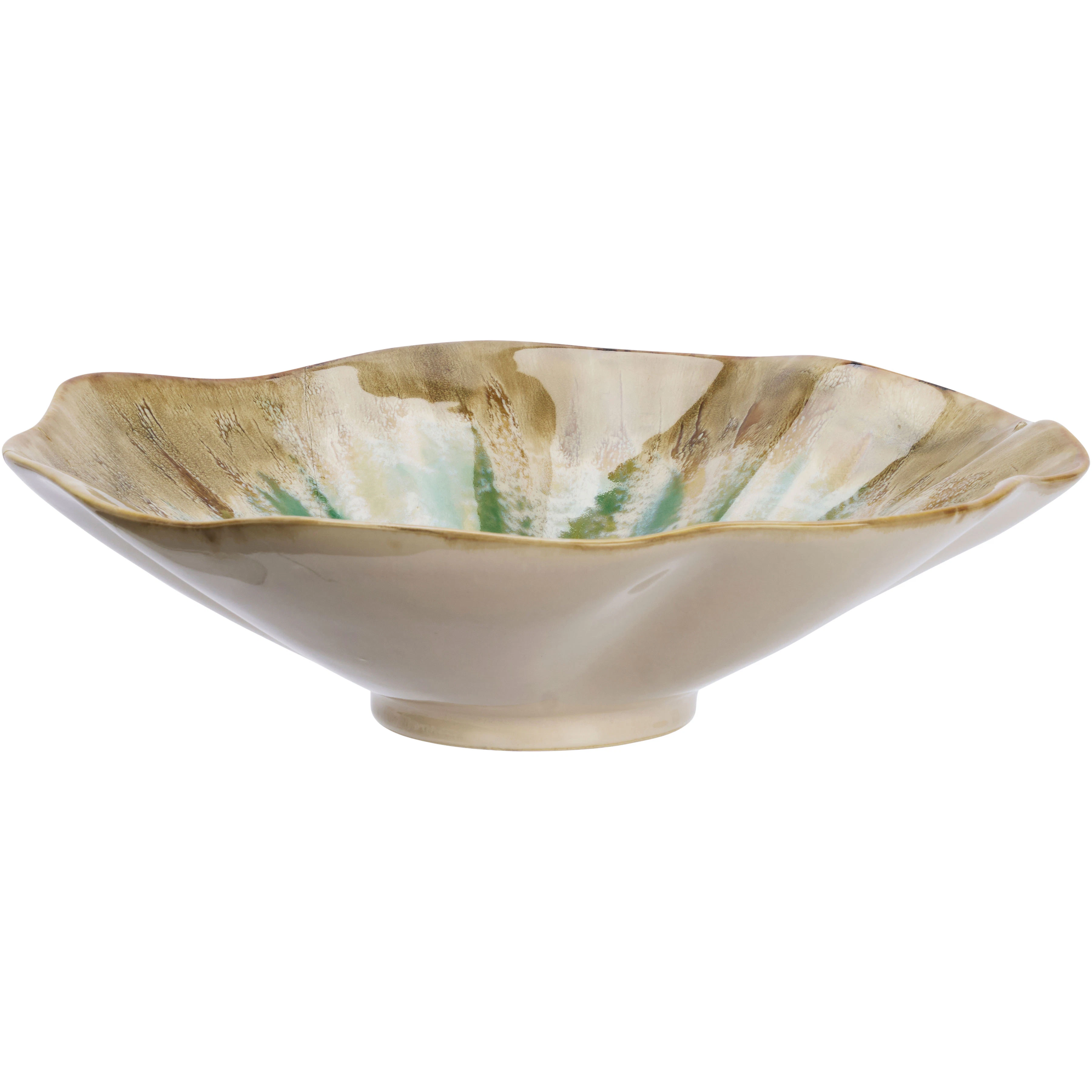 Madam Stoltz Stoneware Sk&aring;l / Beige / Off-white - Fruktsk&aring;lar Stengods Gr&ouml;n