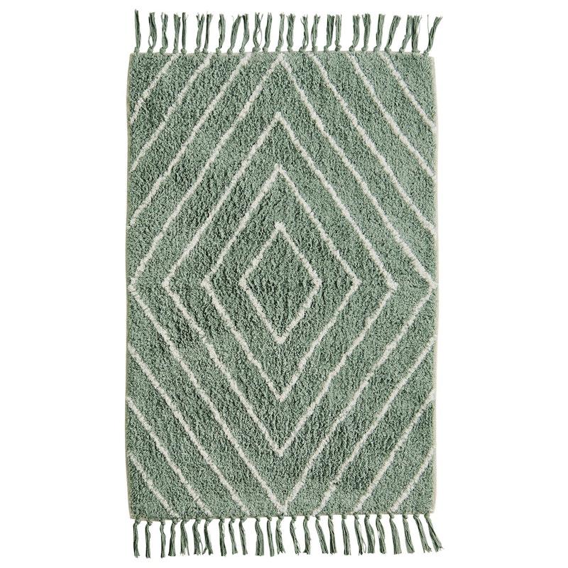 Badrumsmatta 60x90 cm, Dusty Green/Off-white