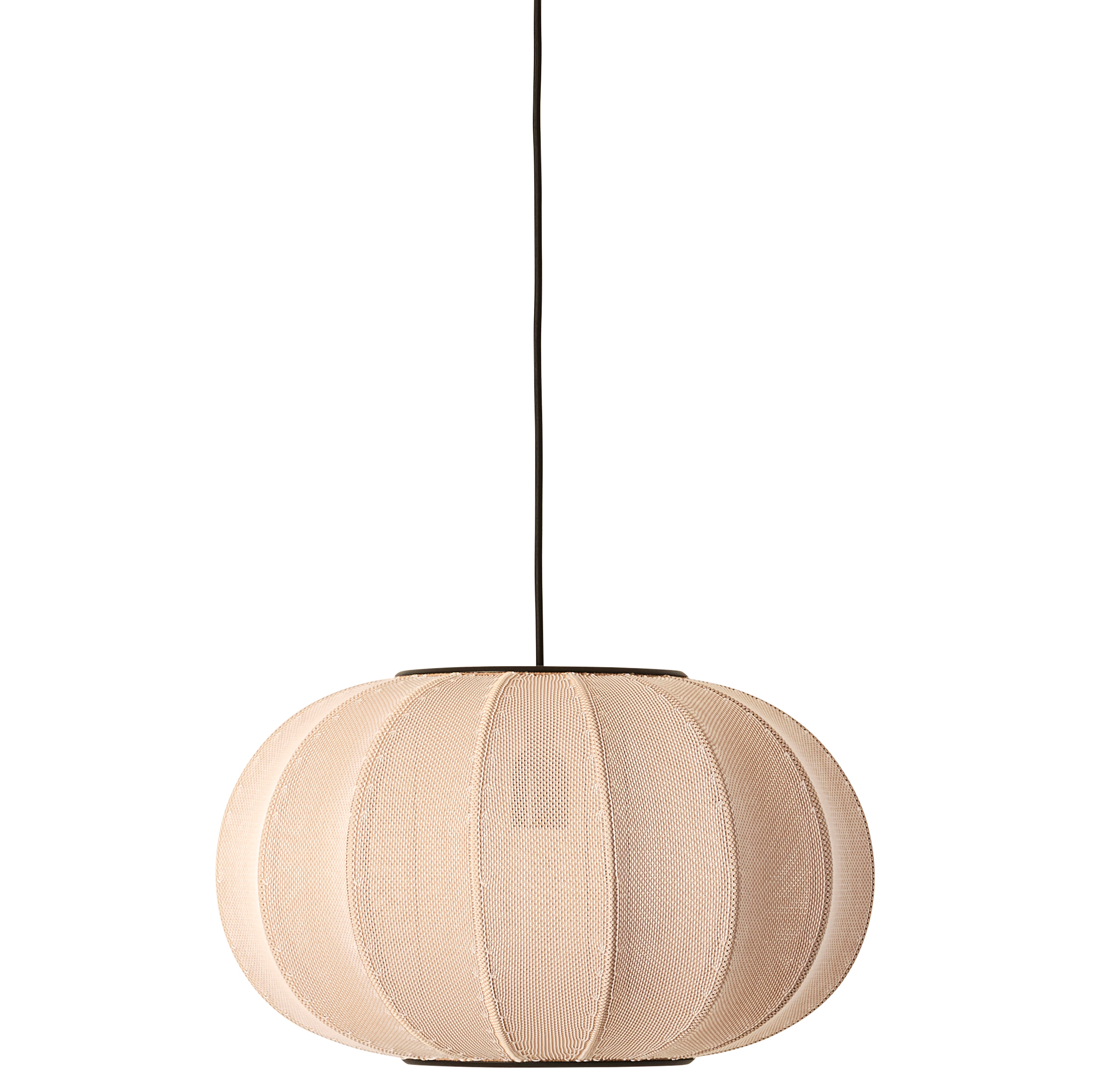 Made By Hand Knit-wit Led Pendel Oval Ø45 Cm - Pendellampor Polyester Sand Stone