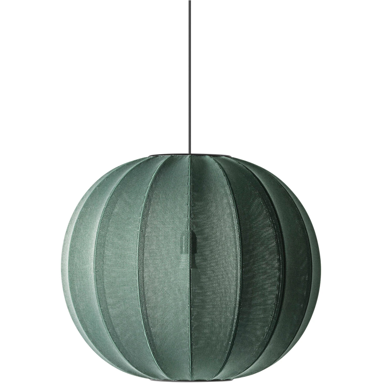 Made By Hand Knit-wit Pendel Rund 60 Cm - Pendellampor Polyester Tweed Green
