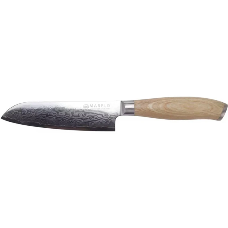Akio Santokukniv 13 cm, Ljus Trä