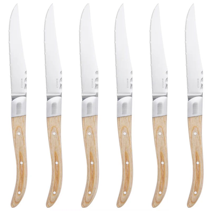 Grillkniv 6-pack, Light Wood