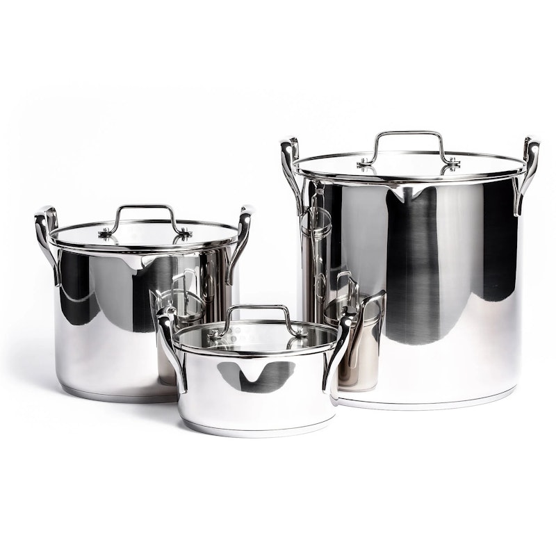 Grytset Stapelbar 3-pack, Rostfritt Stål