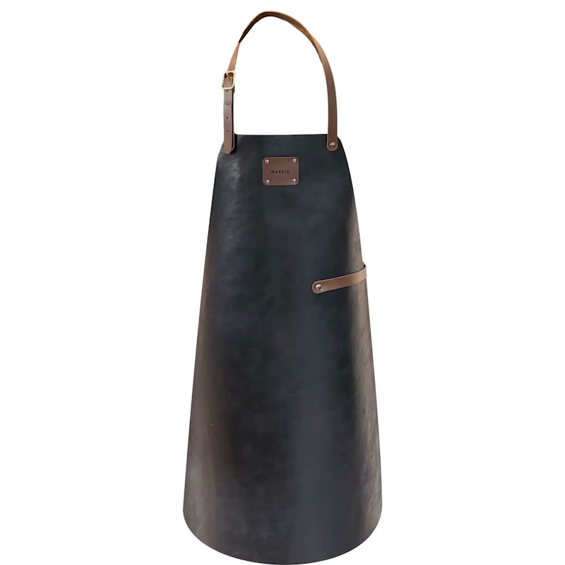 Leather Förkläde, Svart