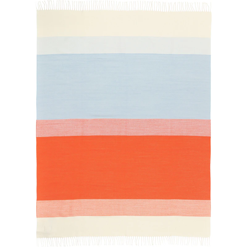 Hennika Pläd 120x180 cm, Orange / Ljusblå