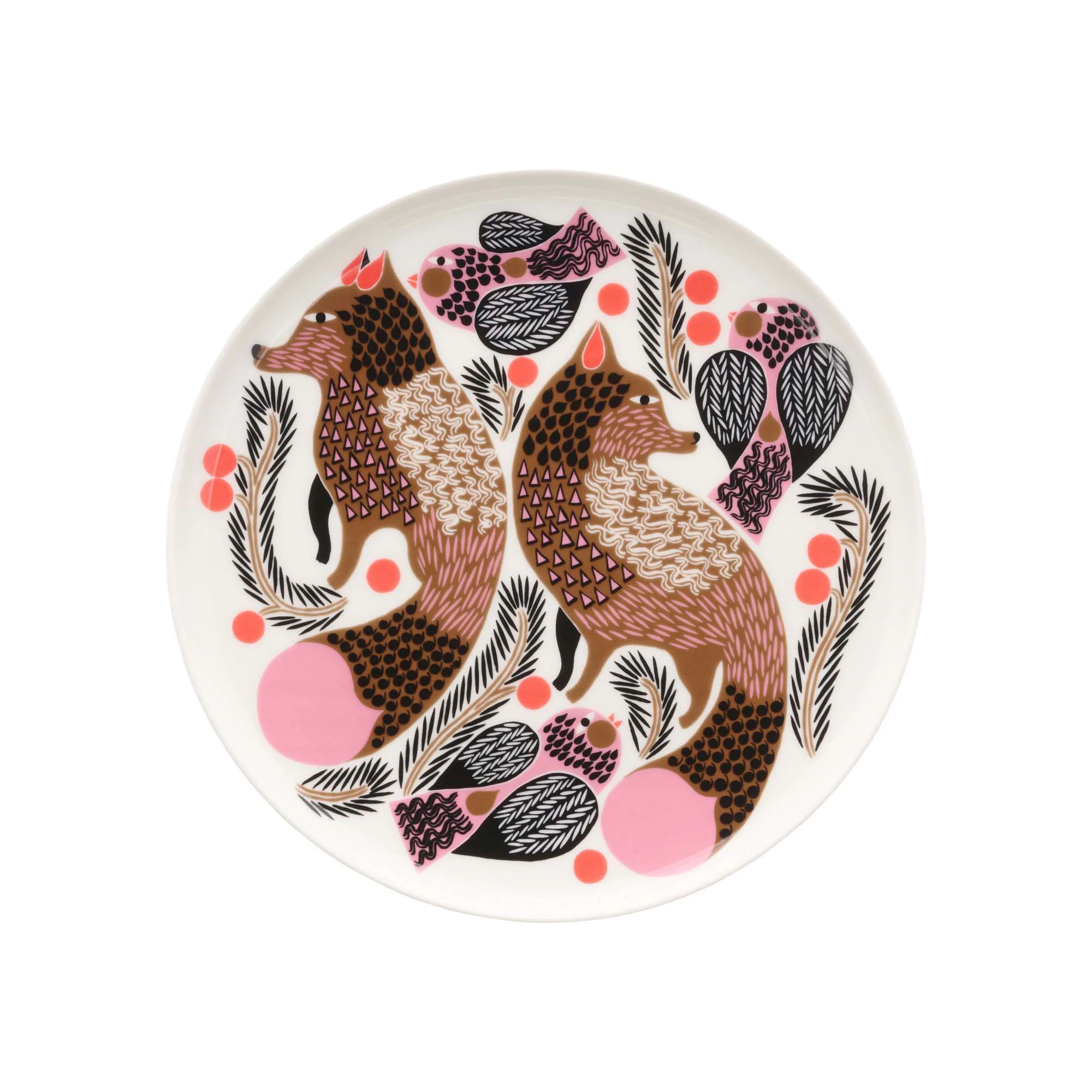 Marimekko Oiva Ketunmarja tallrik Ø20 cm White-bronze-pink-petrol